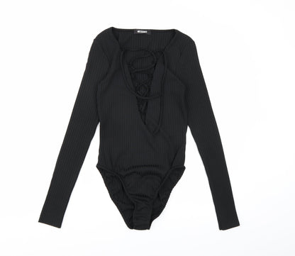 Missguided Womens Black   Bodysuit One-Piece Size 8