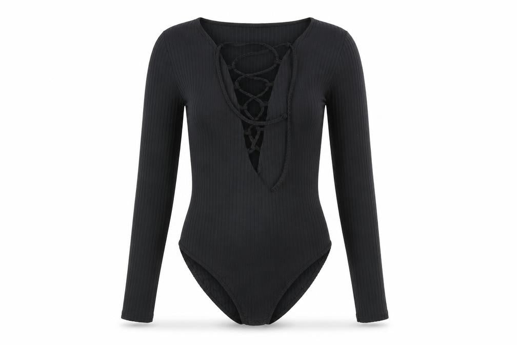 Womens UK Size 8 Missguided One-Piece Black Bodysuit