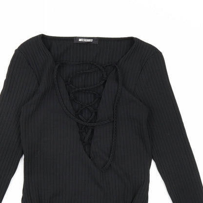 Missguided Womens Black   Bodysuit One-Piece Size 8