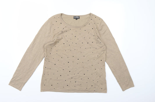 CASAMIA Womens Brown  Knit Pullover Jumper Size M