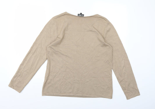 CASAMIA Womens Brown  Knit Pullover Jumper Size M