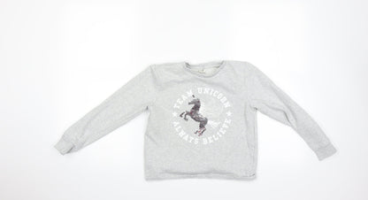 Tu  Girls Grey   Pullover Sweatshirt Size 10 Years