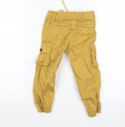 Mothercare Boys Yellow   Cargo Trousers Size 2 Years