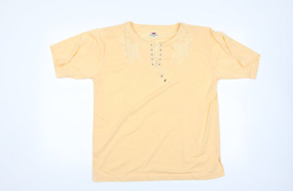 royal fashion Womens Yellow   Basic T-Shirt Size M
