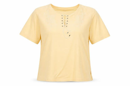royal fashion Womens Yellow   Basic T-Shirt Size M