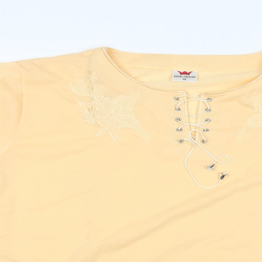 royal fashion Womens Yellow   Basic T-Shirt Size M