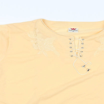 royal fashion Womens Yellow   Basic T-Shirt Size M