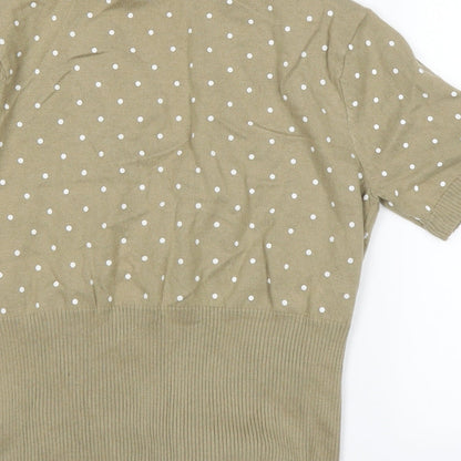 Chillytime Womens Beige Polka Dot  Cardigan Jumper Size 14