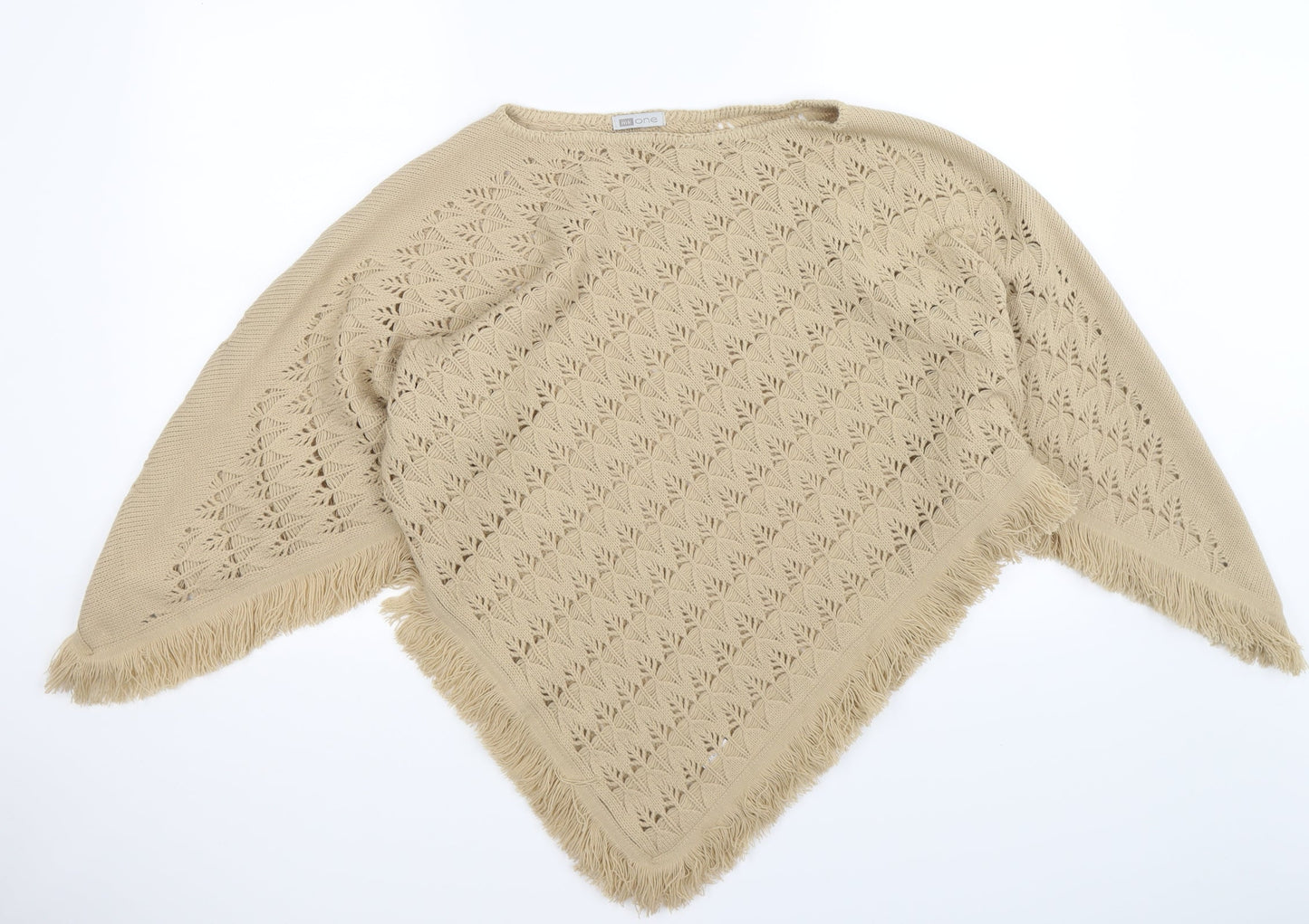 MkOne Womens Beige  Knit  Shawl/Wrap