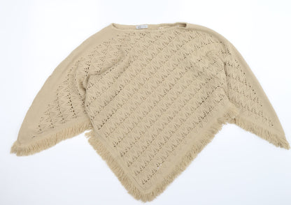 MkOne Womens Beige  Knit  Shawl/Wrap