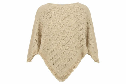 MkOne Womens Beige  Knit  Shawl/Wrap