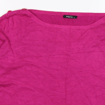 M&Co Womens Pink  Knit Pullover Jumper Size M