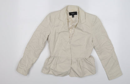 Mango Womens Beige Striped  Jacket Suit Jacket Size XS