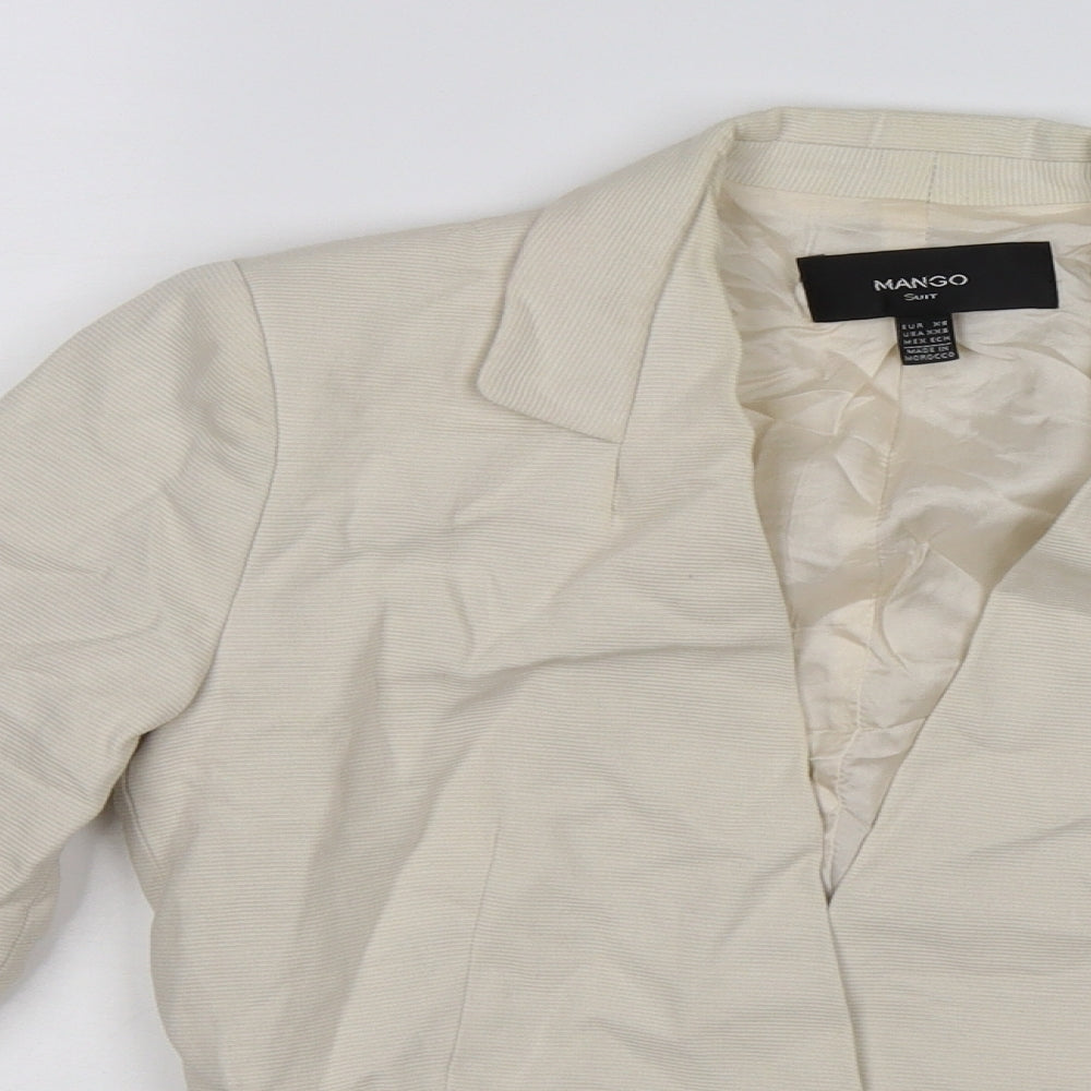 Mango Womens Beige Striped  Jacket Suit Jacket Size XS