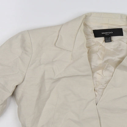 Mango Womens Beige Striped  Jacket Suit Jacket Size XS