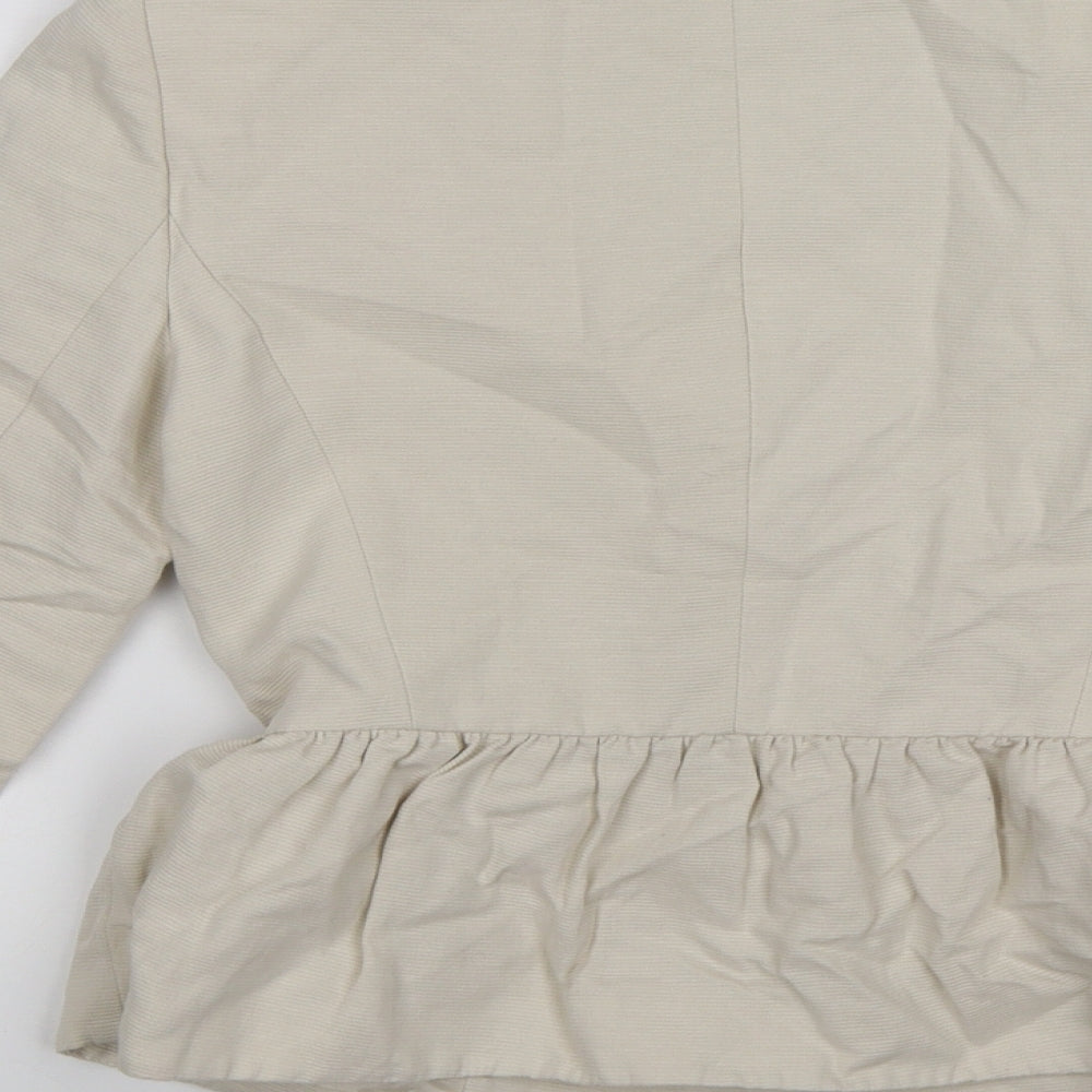 Mango Womens Beige Striped  Jacket Suit Jacket Size XS