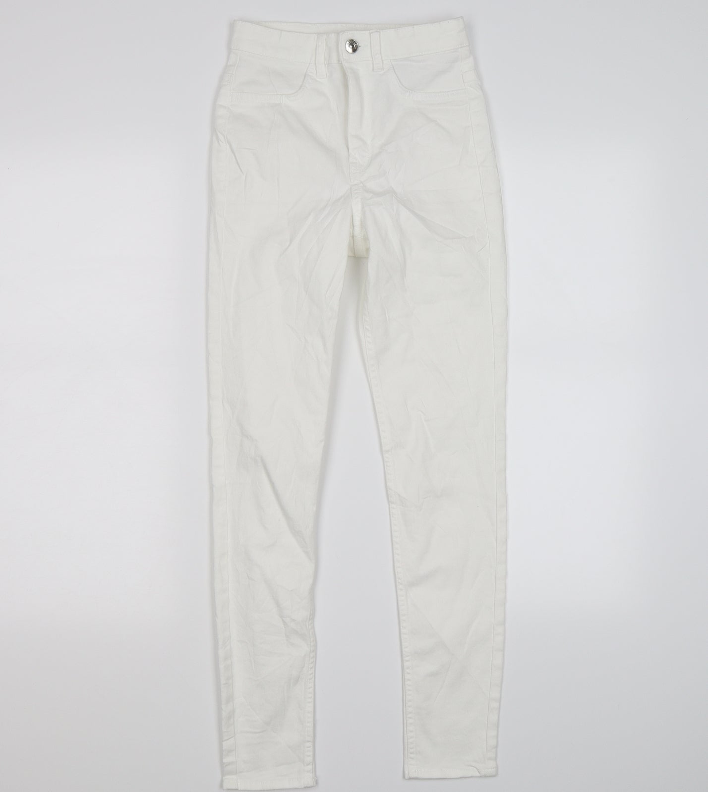 Womens UK Size 6 Divided Regular Fit Skinny White Jeans