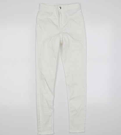 Womens UK Size 6 Divided Regular Fit Skinny White Jeans