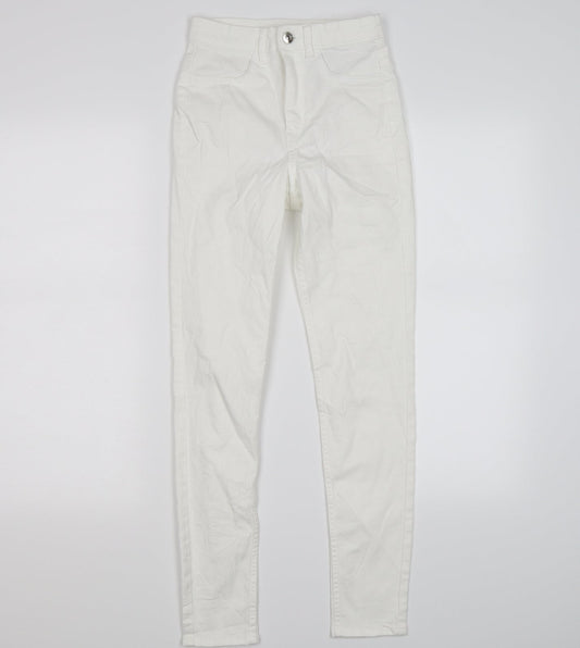 Womens UK Size 6 Divided Regular Fit Skinny White Jeans