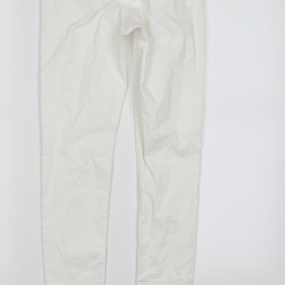 Womens UK Size 6 Divided Regular Fit Skinny White Jeans