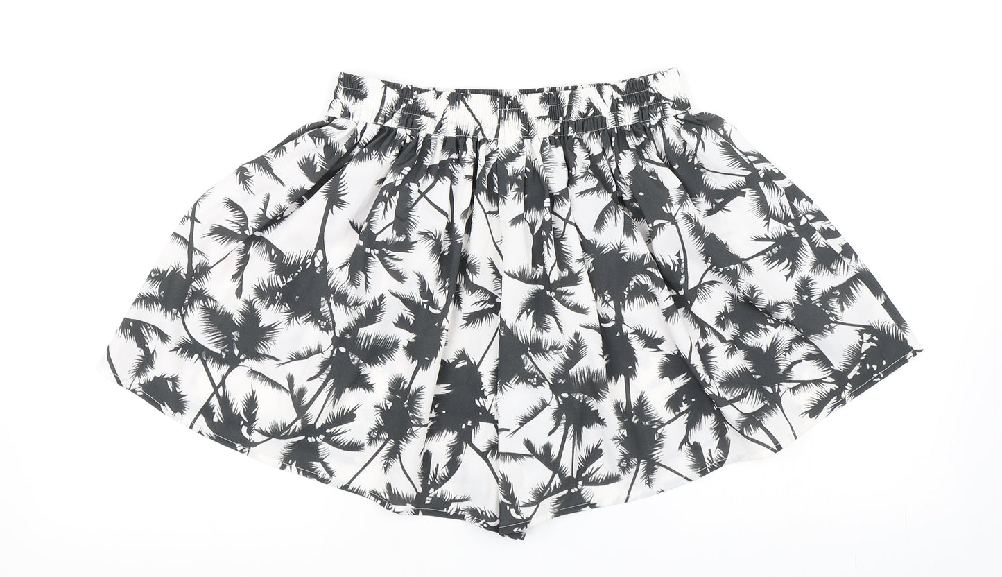 Only Womens White Floral  Hot Pants Shorts Size 6