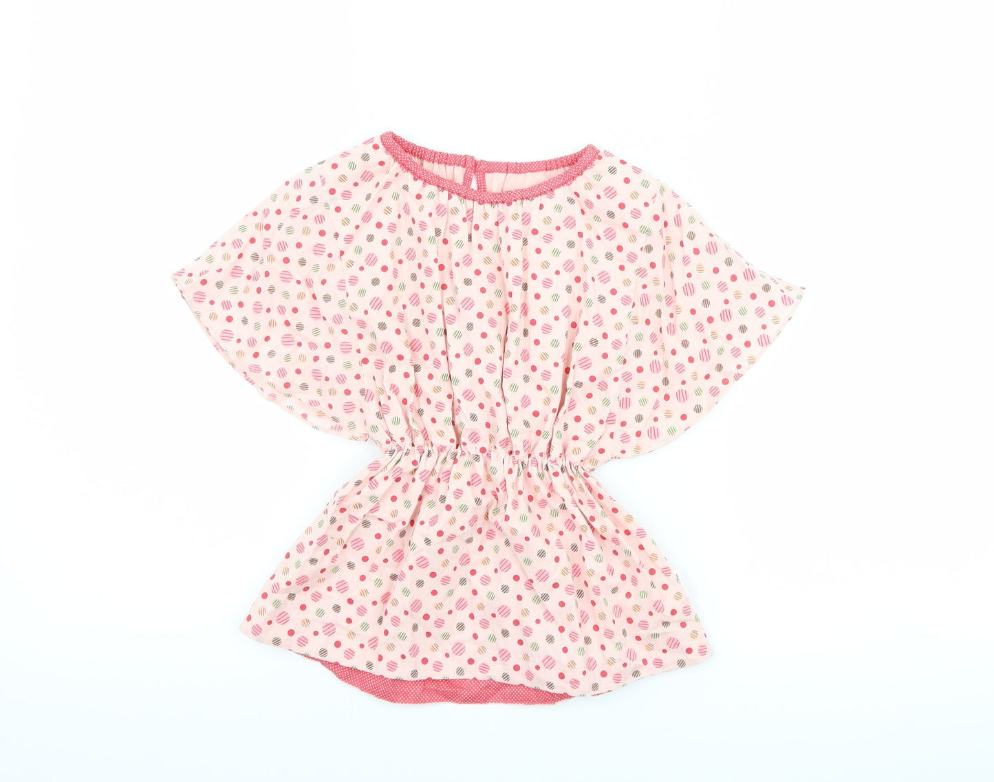 aya naya Girls Pink Polka Dot  Basic T-Shirt Size 4 Years