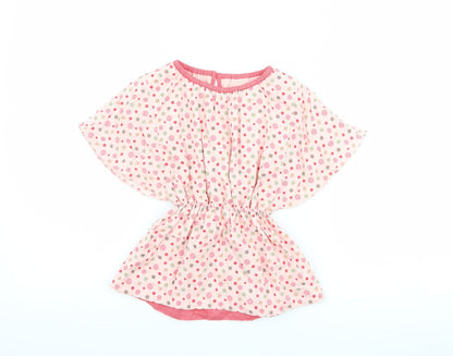 aya naya Girls Pink Polka Dot  Basic T-Shirt Size 4 Years