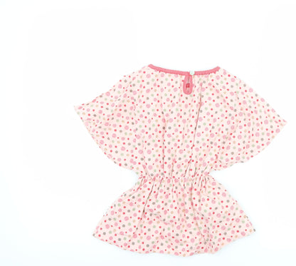 aya naya Girls Pink Polka Dot  Basic T-Shirt Size 4 Years