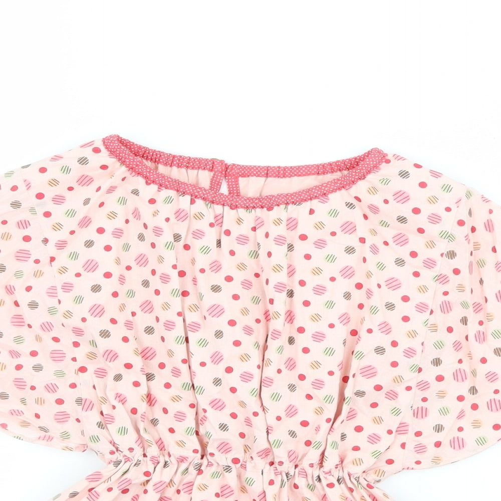 aya naya Girls Pink Polka Dot  Basic T-Shirt Size 4 Years