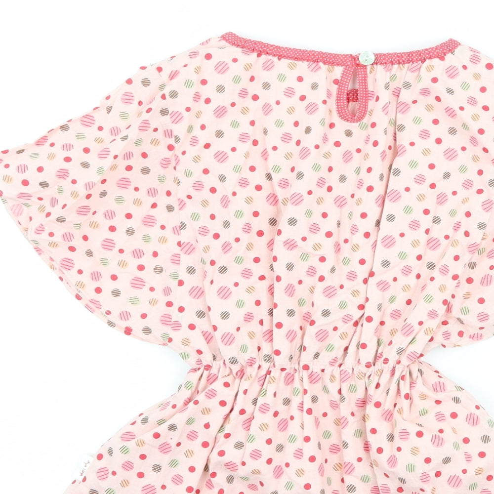 aya naya Girls Pink Polka Dot  Basic T-Shirt Size 4 Years