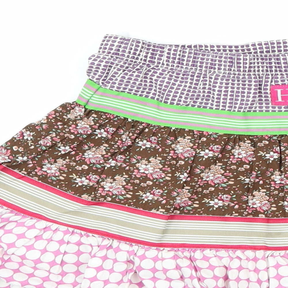 hilly chrisp Girls Purple Polka Dot  A-Line Skirt Size 3 Years - Flower