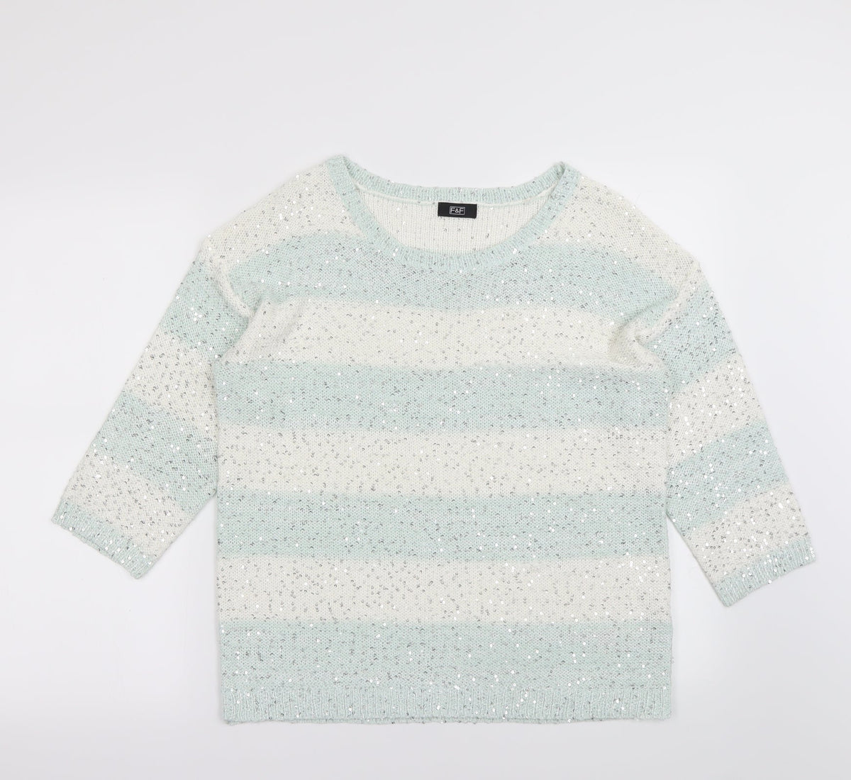 F&F Womens Multicoloured Striped  Pullover Jumper Size 12