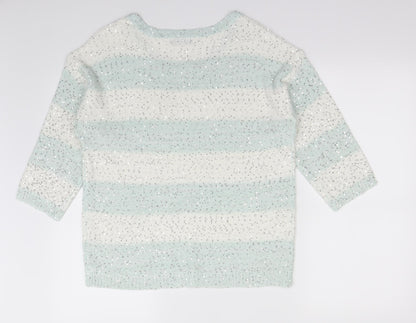 F&F Womens Multicoloured Striped  Pullover Jumper Size 12