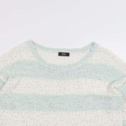 F&F Womens Multicoloured Striped  Pullover Jumper Size 12