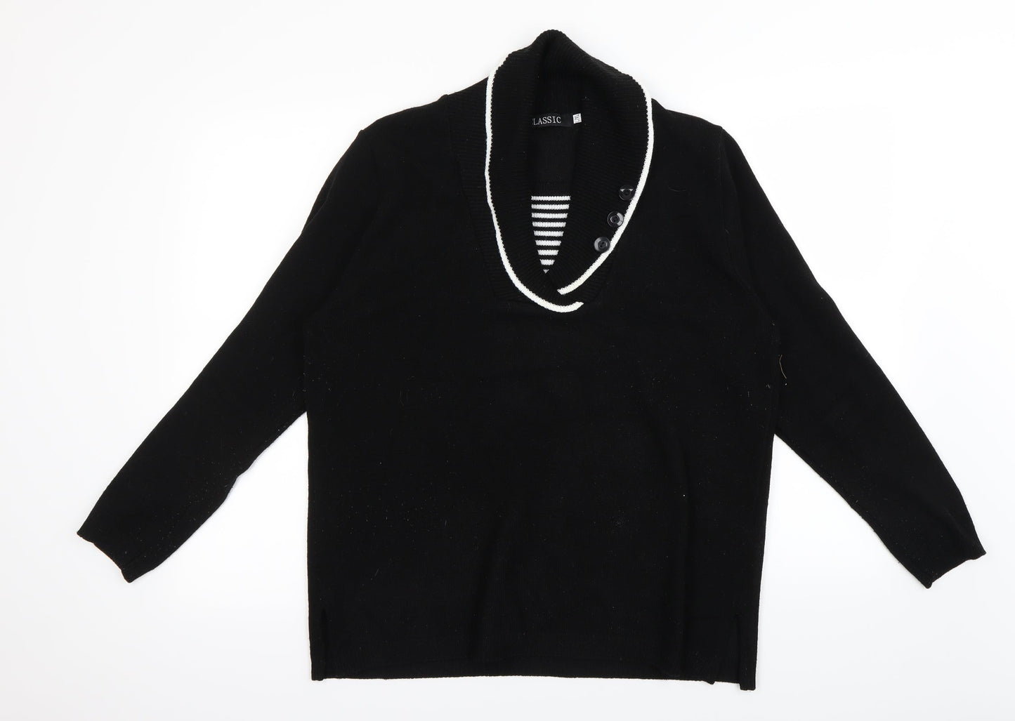 Classic Womens Black   Pullover Jumper Size L
