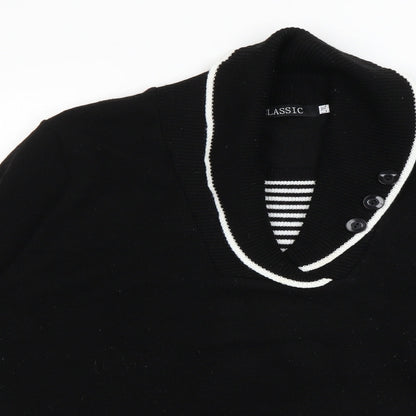 Classic Womens Black   Pullover Jumper Size L