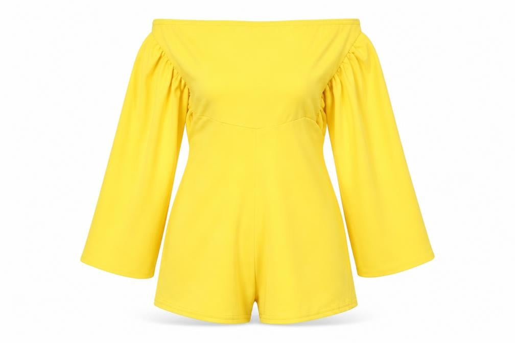 Womens UK Size 6 PRETTYLITTLETHING One-Piece Yellow Playsuit