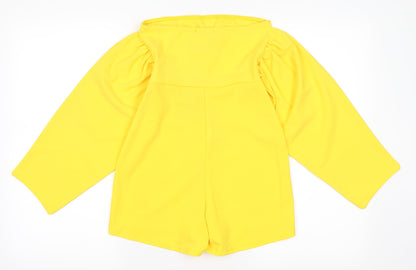 PRETTYLITTLETHING Womens Yellow   Playsuit One-Piece Size 6
