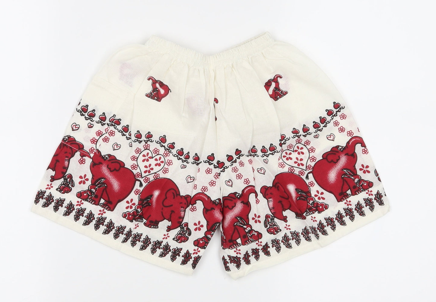Preworn Boys White Animal Print  Cargo Shorts Size 3-4 Years