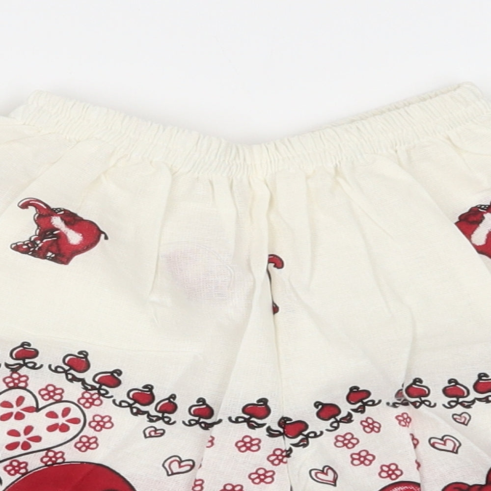 Preworn Boys White Animal Print  Cargo Shorts Size 3-4 Years