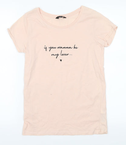 Womens UK Size  New Look Pink Basic T-Shirt
