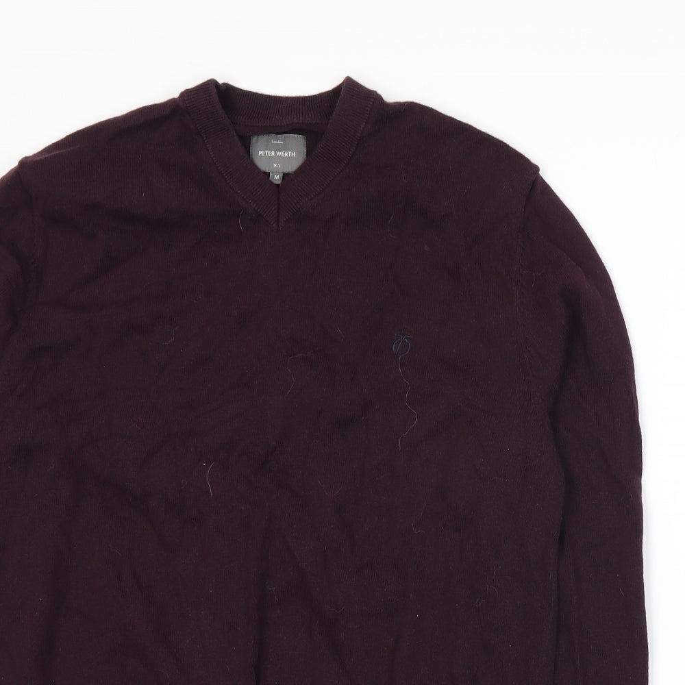 Peter Werth Mens Purple  Knit Pullover Jumper Size M