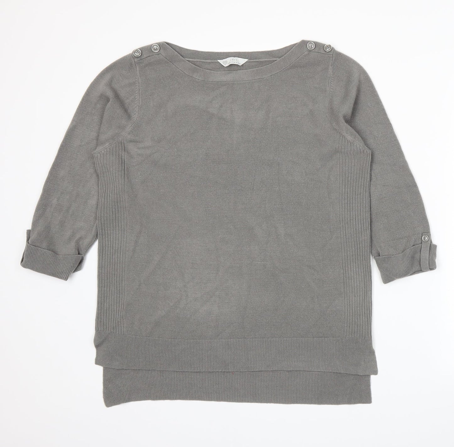 BHS Womens Grey  Knit Pullover Jumper Size 16