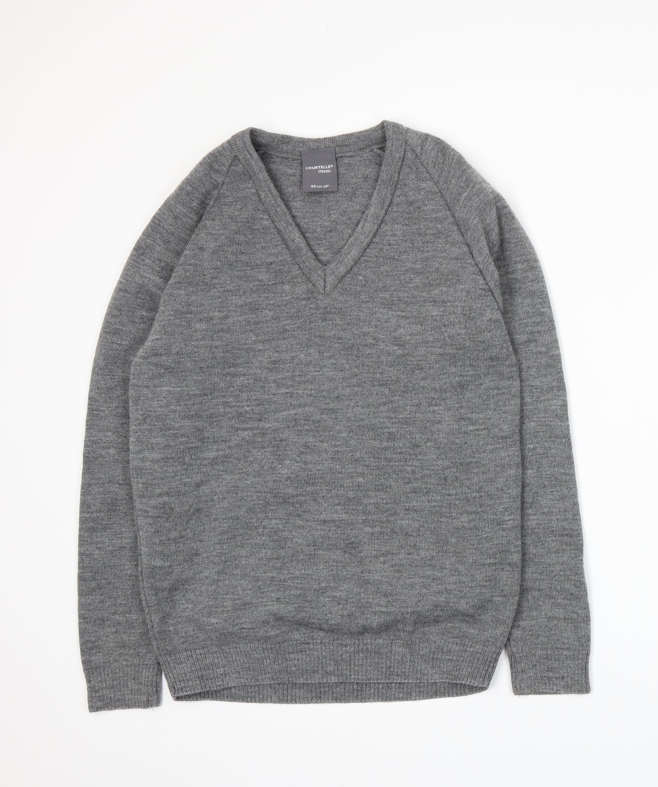 Courtelle Mens Grey  Knit Pullover Jumper Size S