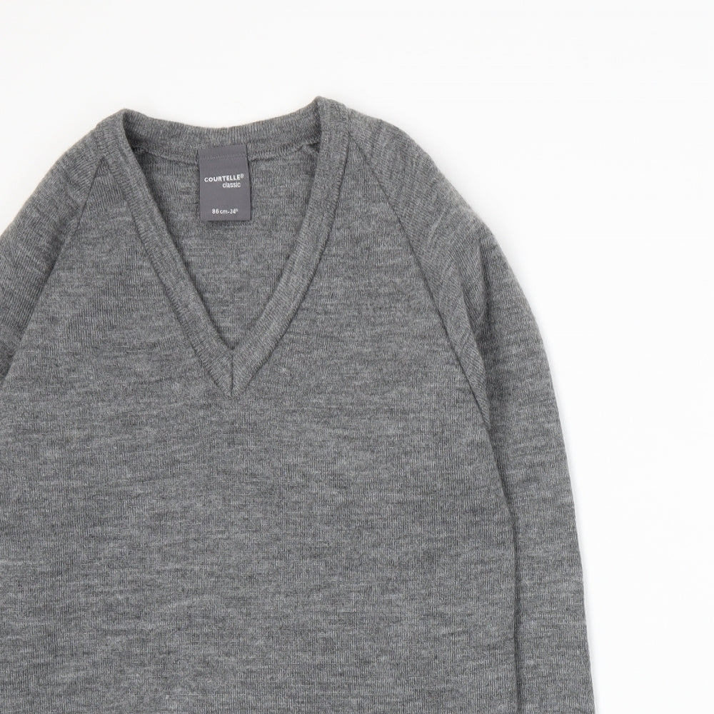 Courtelle Mens Grey  Knit Pullover Jumper Size S
