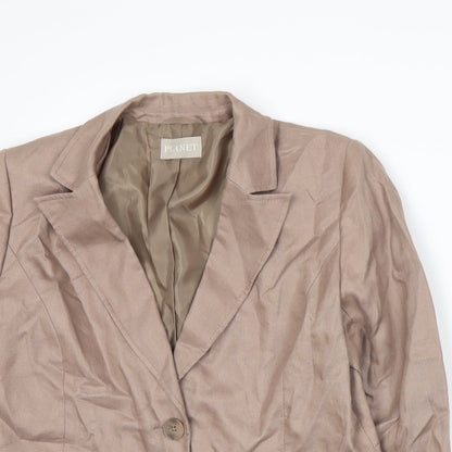 Womens UK Size 14 PLANET Regular Beige Suit Jacket