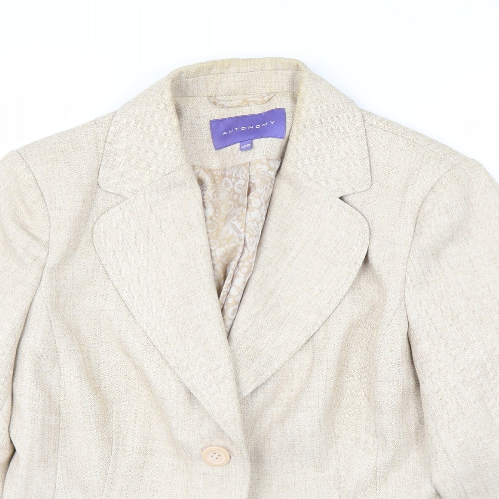 Autonomy Womens White   Overcoat Coat Size 12