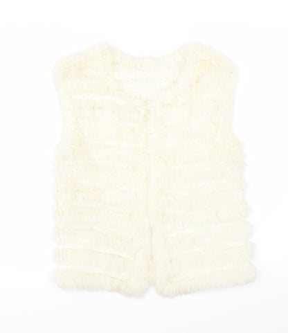 Preworn Girls White   Overcoat Coat Size L