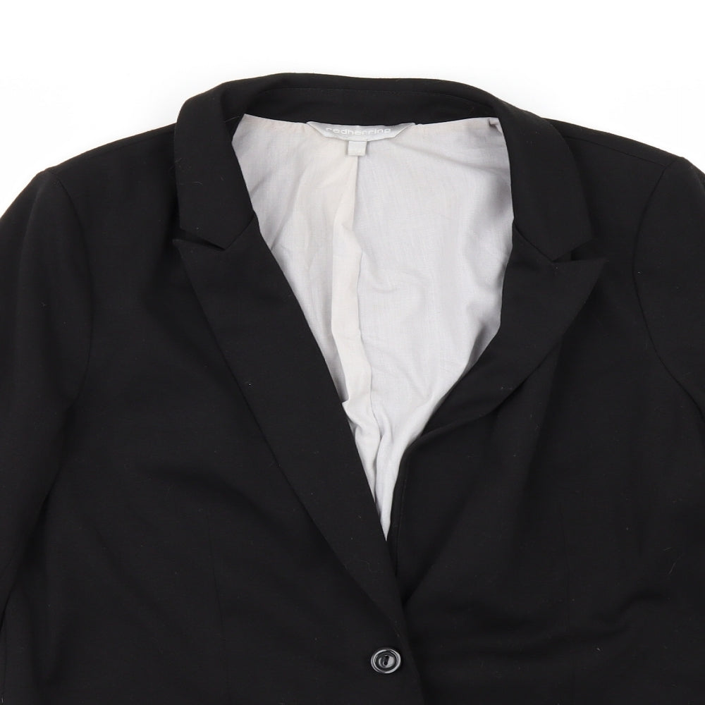 Womens UK Size 14 redherring Black Overcoat