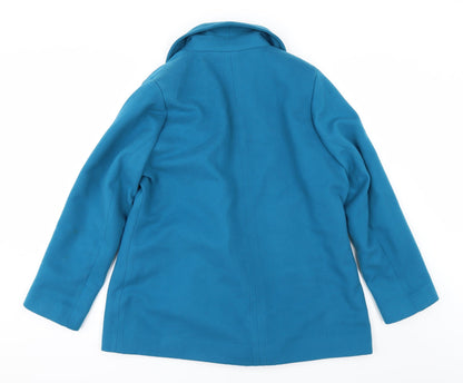 Womens UK Size 16 BM Blue Overcoat